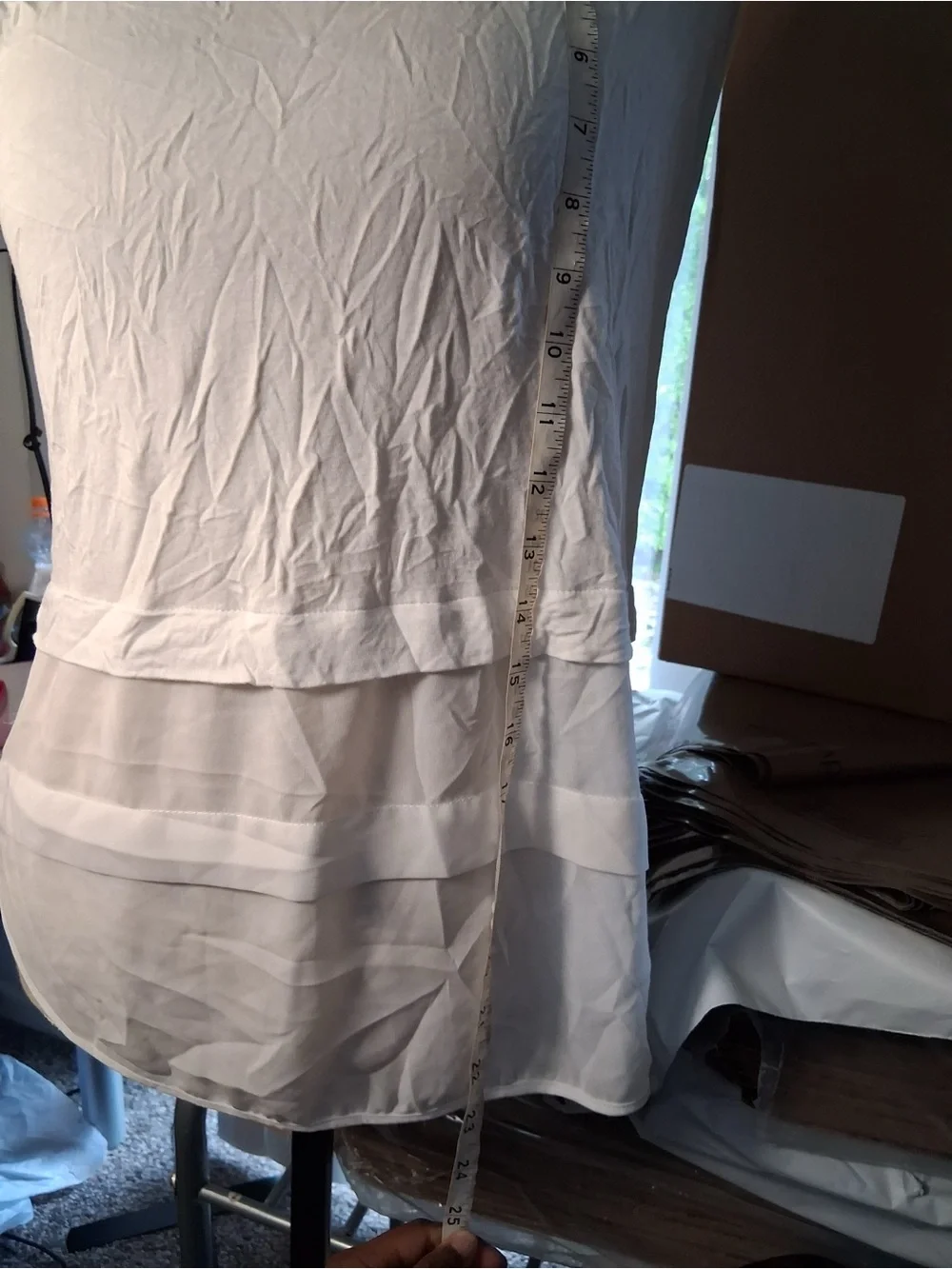 Michael Kors White Layered Sleeveless Tank Top